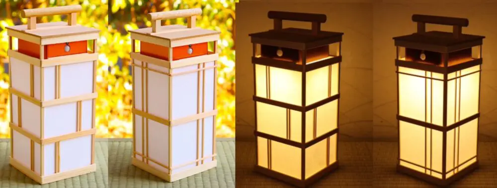 和風行灯照明 天然木 行燈 行灯 18cm 和風 間接照明 あんどん 木製 国産 旅館 飲食店 楠