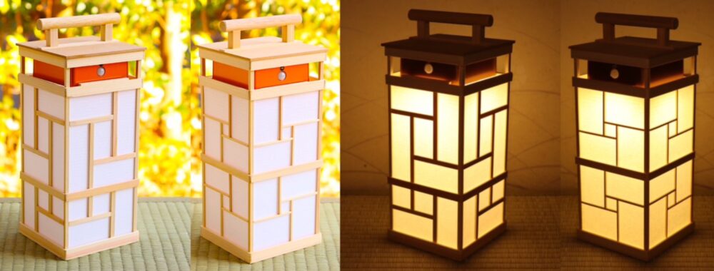 行灯「和風照明」に施された木材のデザイン